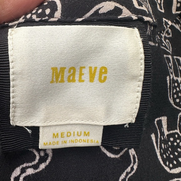 Anthropologie Maeve NORONHA BLACK ELEPHANT MOTIF faux wrap dress size medium - Picture 12 of 13